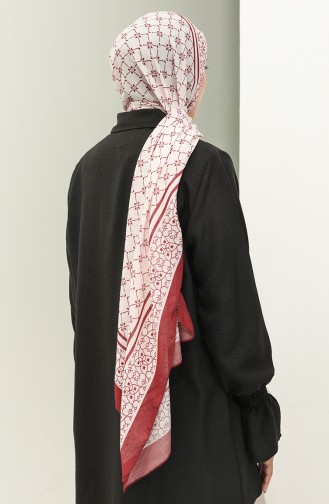 Minelli Soft Shawl 1574-09 Cream Claret Red 1574-09