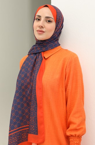 Minelli Soft Shawl 1574-14 Dark Blue Orange 1574-14