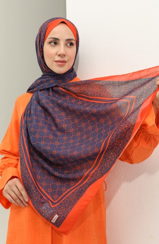 Minelli Soft Shawl 1574-14 Dark Blue Orange 1574-14