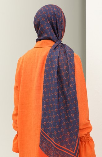 Minelli Soft Shawl 1574-14 Dark Blue Orange 1574-14