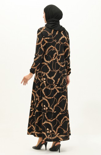 Chain Pattern Dress 1707-01 Black 1707-01