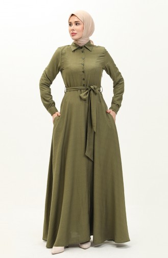 Robe Aerobin à Col Chemise Oyya 238437-01 Khaki 238487-01