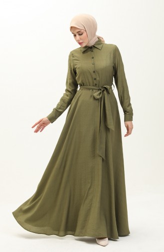 Robe Aerobin à Col Chemise Oyya 238437-01 Khaki 238487-01