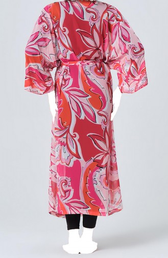Belted Patterned Pareo 7036-01 Pink 7036-01
