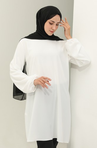 Tunique à Manches élastiques 2005-01 Blanc 2005-01