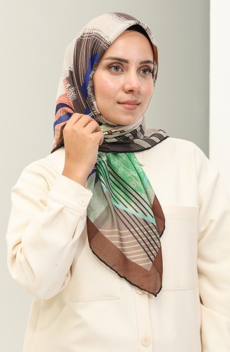 Minelli Soft Scarf 1263-06 Tan Green 1263-06