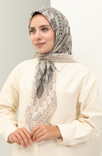 Minelli Soft Scarf 1521-09 Dark Beige Cream 1521-09