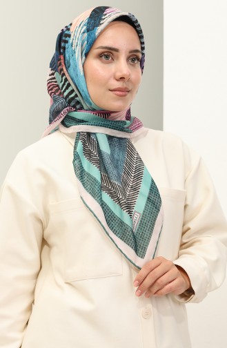 Minelli Soft Scarf 1535-06 Mint Green Indigo 1535-06