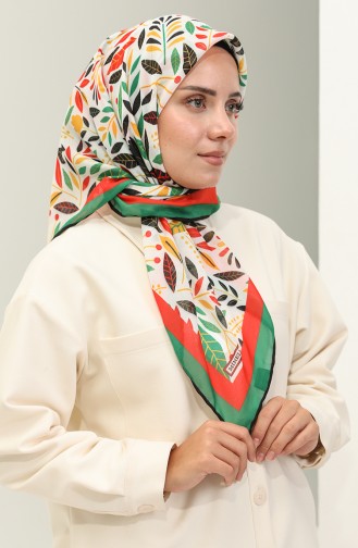 Minelli Soft Scarf 1625-03 Emerald Green Brick Red 1625-03