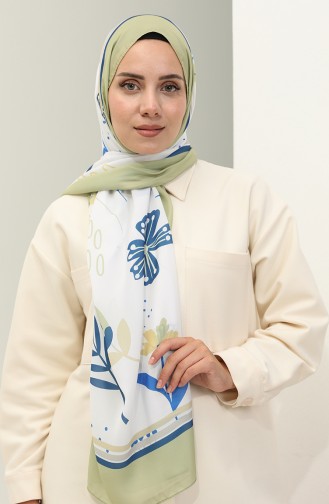 Minelli Crepe Shawl 1578-06 Indigo Oil Green 1578-06