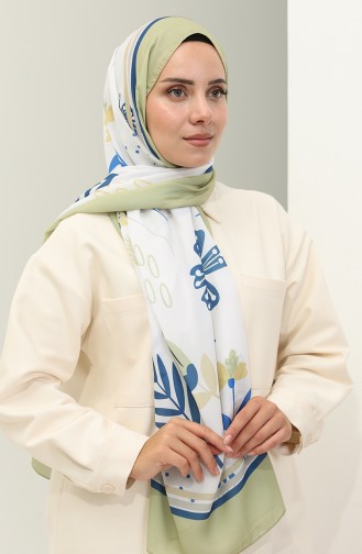 Minelli Crepe Shawl 1578-06 Indigo Oil Green 1578-06