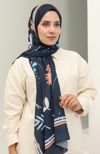 Minelli Crepe Shawl 1578-07 Navy Blue 1578-07