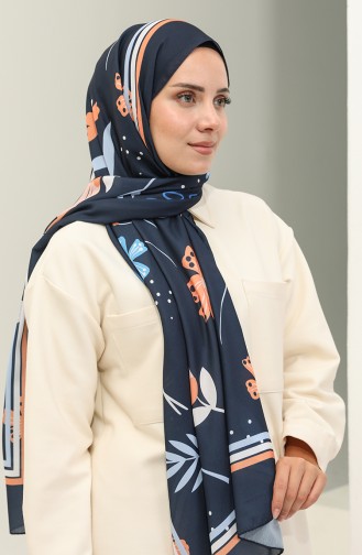 Minelli Crepe Shawl 1578-07 Navy Blue 1578-07