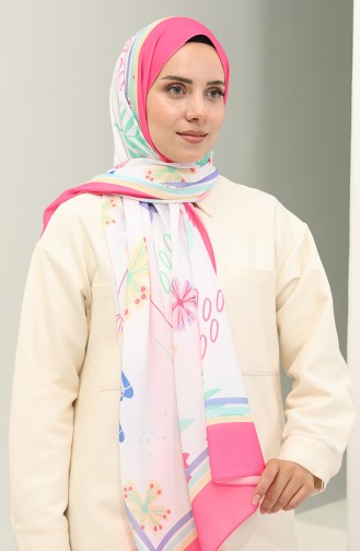 Minelli Crepe Shawl 1578-08 Green Sugarpink 1578-08