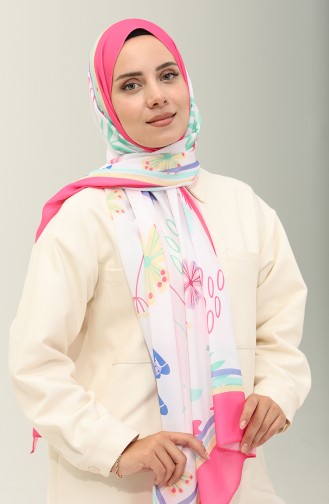 Minelli Crepe Shawl 1578-08 Green Sugarpink 1578-08