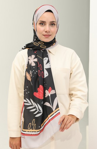 Minelli Crepe Shawl 1578-10 Red Gray 1578-10