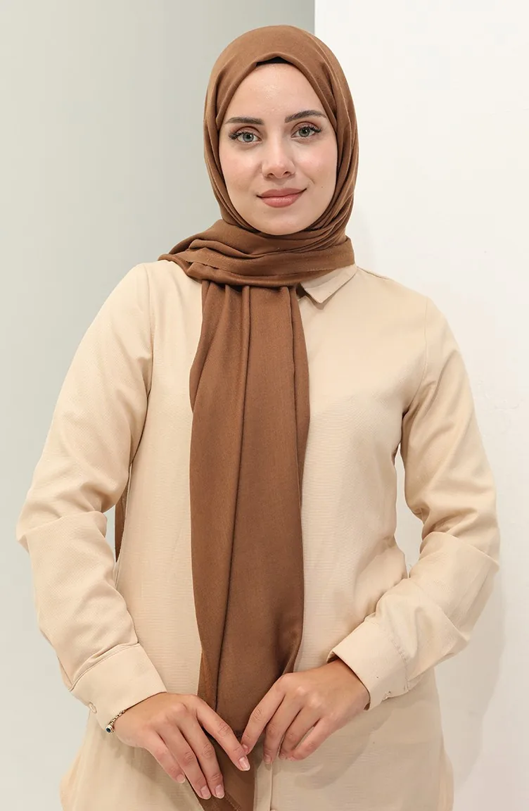 شال سادة قطن 2020-06 بني 2020-06