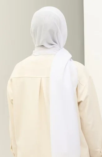Châle Uni en Coton 2020-07 Blanc 2020-07