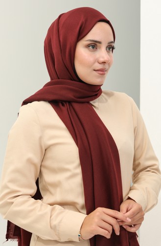 Cotton Plain Shawl 2020-08 Claret Red 2020-08