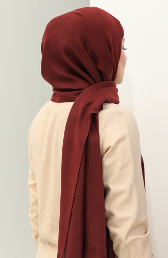 Cotton Plain Shawl 2020-08 Claret Red 2020-08