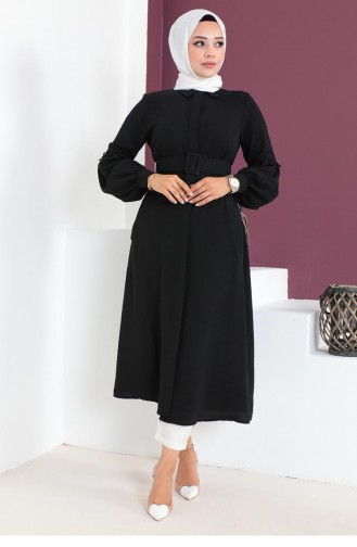 Bestickte Hijab-Tunika Schwarz 0058MP.SYH
