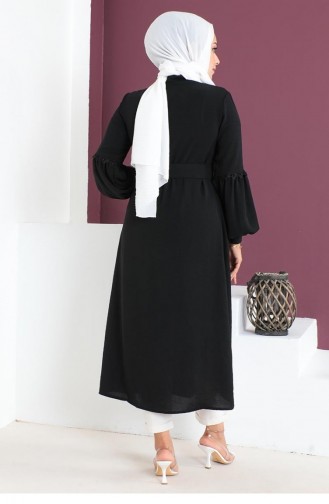 Bestickte Hijab-Tunika Schwarz 0058MP.SYH