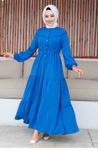 Indigo Hijab Dress 10068SGS.ING