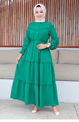 Emerald Green Hijab Dress 10068SGS.ZMR