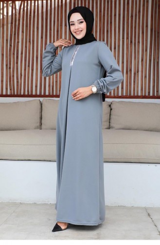 Grau Hijab Kleider 2060MG.GRI