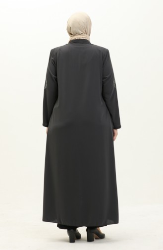 Abaya mit Steindruck in Übergröße 5960-07 Anthrazit 5960-07