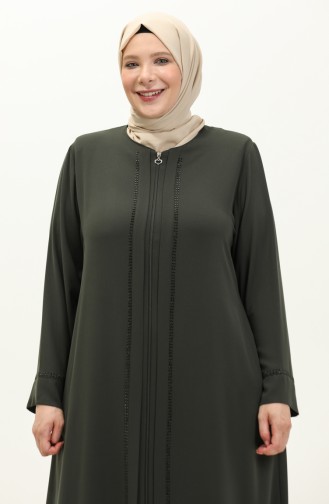 Abaya in Übergröße aus Stein 4005-02 Khaki 4005-02