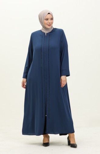 Abaya Grande Taille 4005-03 İndigo 4005-03