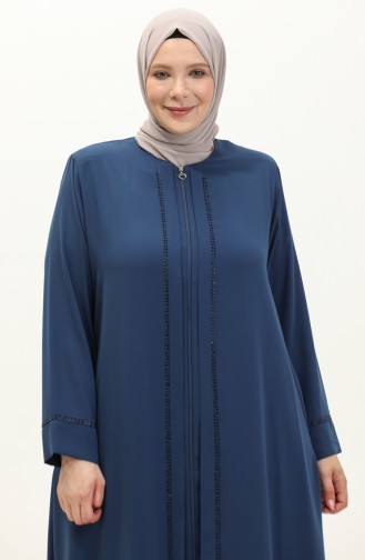 Übergroße Stein-Abaya 4005-03 Indigo 4005-03