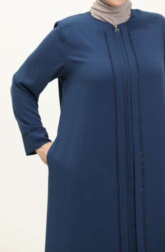 Übergroße Stein-Abaya 4005-03 Indigo 4005-03