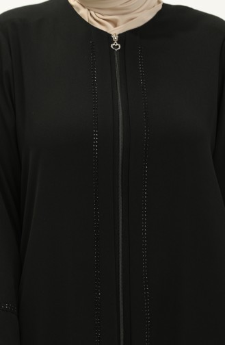 Abaya in Übergröße aus Stein 4005-04 Schwarz 4005-04