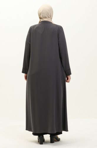 Plus Size Stone Abaya 4005-06 Gray 4005-06