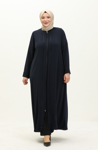 Abaya Grande Taille 4005-07 Bleu Marine  4005-07