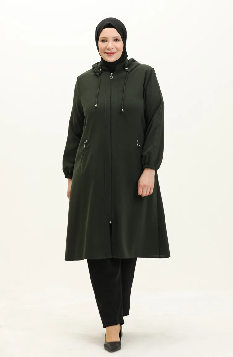 Cape à Capuche Grande Taille 6088X-04 Khaki 6088X-04