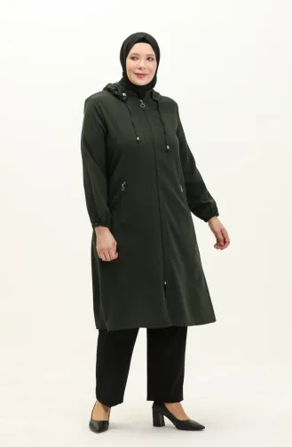 Cape à Capuche Grande Taille 6088X-04 Khaki 6088X-04