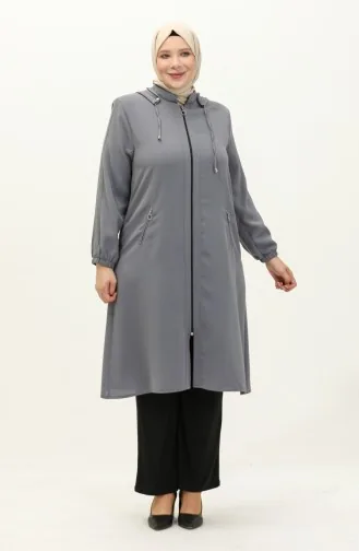 Cape à Capuche Grande Taille 6088-05 Gris 6088-05
