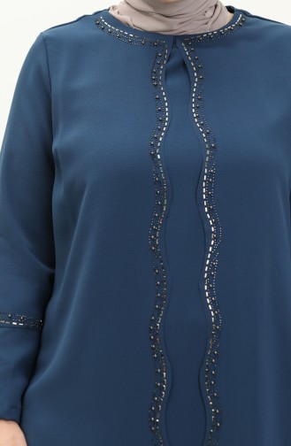 Robe De Soirée Grande Taille 6078-05 İndigo 6078-05