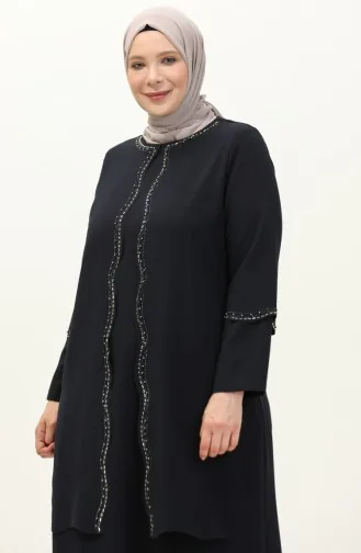 Robe de Soirée Grande Taille 6078-07 Bleu Marine 6078-07