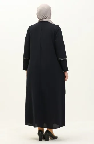 Robe de Soirée Grande Taille 6078-07 Bleu Marine 6078-07
