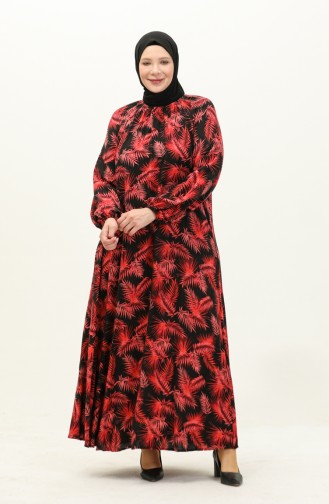 Weinrot Hijab Kleider 3357-01