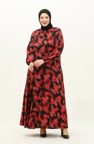 Claret Red Hijab Dress 3357-01