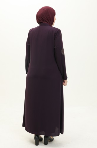 Übergröße Stein gedruckt Abaya 5960-06 Lila 5960-06