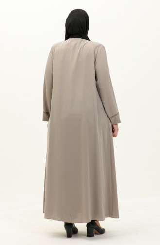 Übergröße Abaya mit Steinen 4005-01 Nerz 4005-01