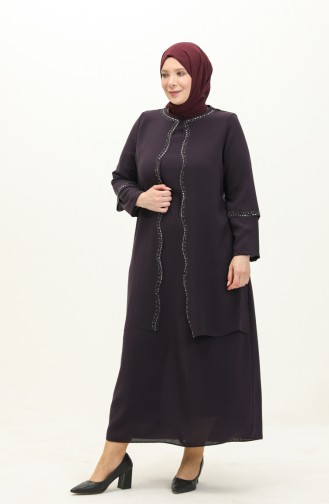 Robe de Soirée Grande Taille 6078-01 Pourpre 6078-01