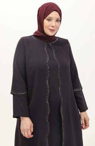 Robe de Soirée Grande Taille 6078-01 Pourpre 6078-01