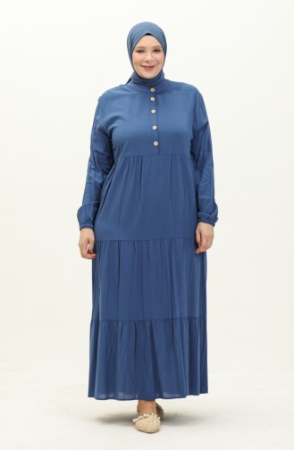 Large Size Viscose Dress 4068-02 Indigo 4068-02